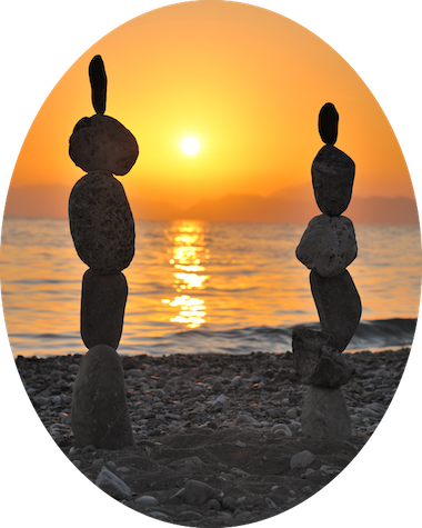 Stone Balancing Sunset